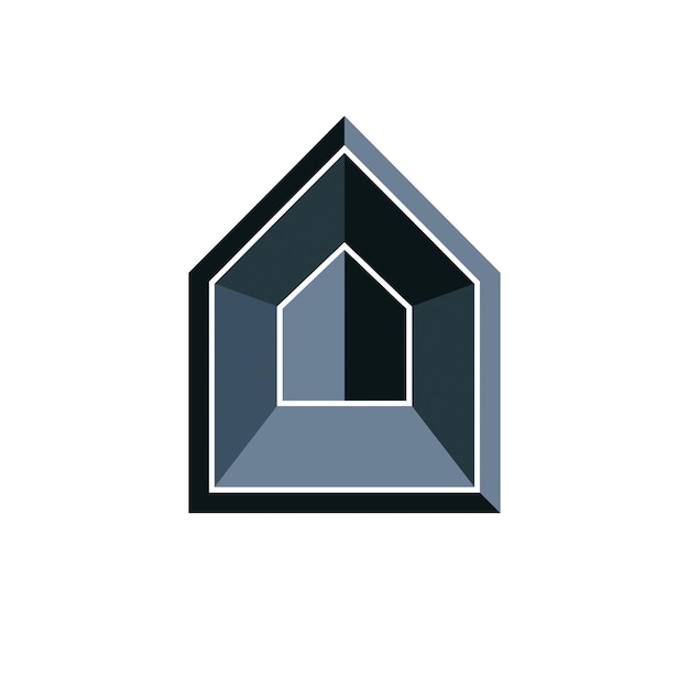 Construction company abstract vector symbol, building corporation. House design element, simple property developer or estate agency icon.