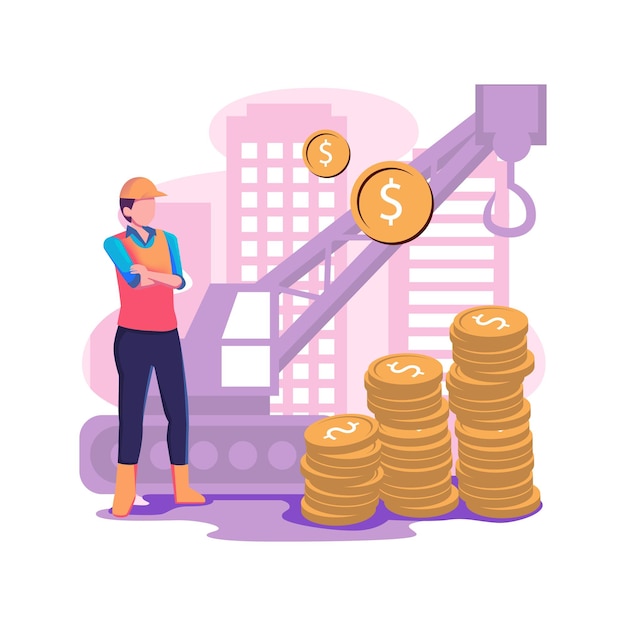 Construction costs flat style illustration design