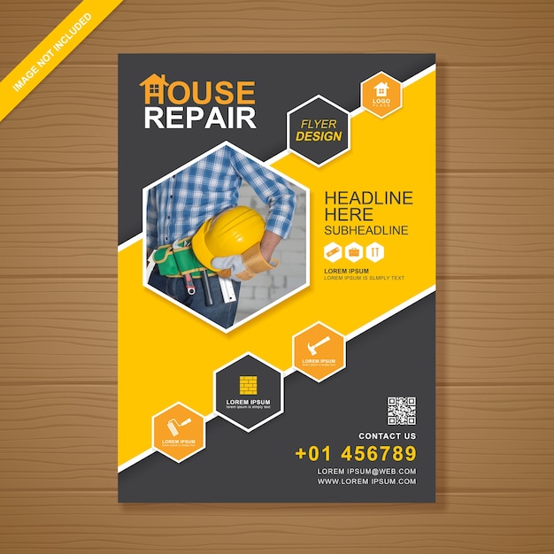 Construction cover A4 template for a printing