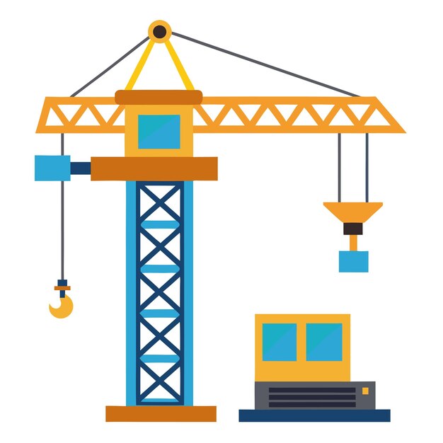 Vector construction crane clipart vector art and illustration