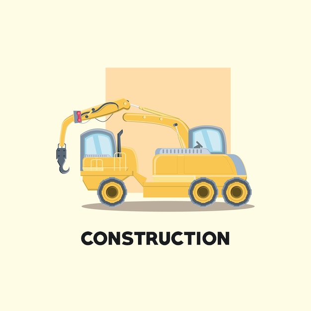 construction design with crane truck icon 