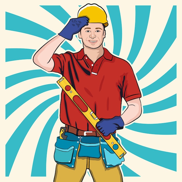 Construction engineer vector drawing