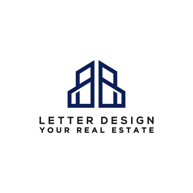 Construction logo template Letter BB A symbol of real estate or house building