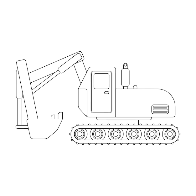 Construction machine coloring pages for kids Vehicle coloring pages