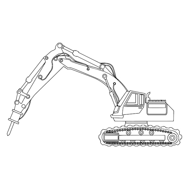 Construction machine coloring pages for kids Vehicle coloring pages