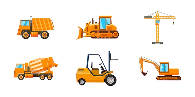 Construction machine set. Cartoon set of Construction machine