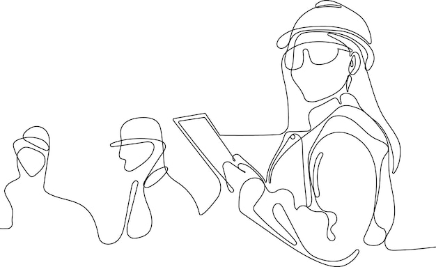 construction manager and engineer working on building site. Vector illustration