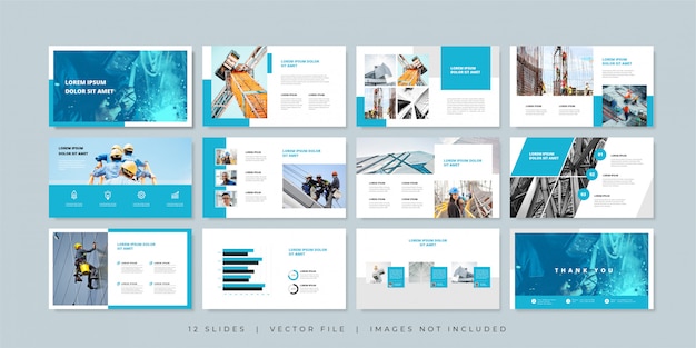 construction minimal slides presentation template.