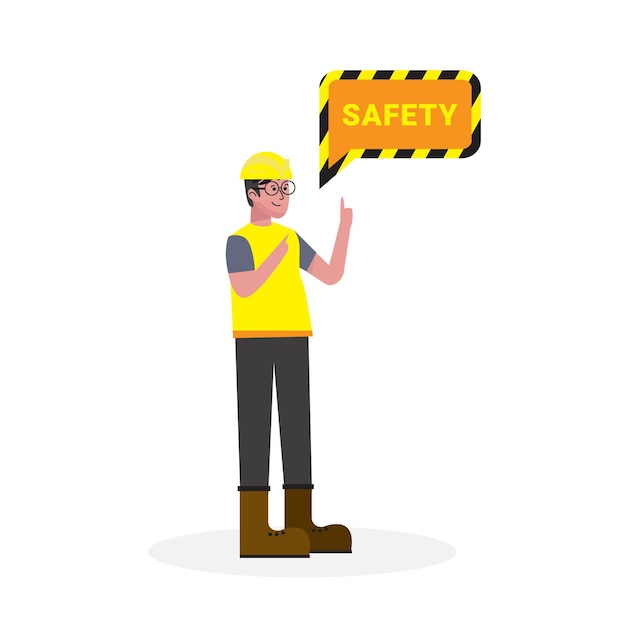 Construction project work safety illustration