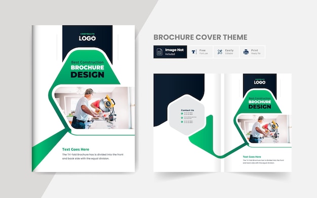 Construction or real estate company profile brochure template multipage brochure cover design