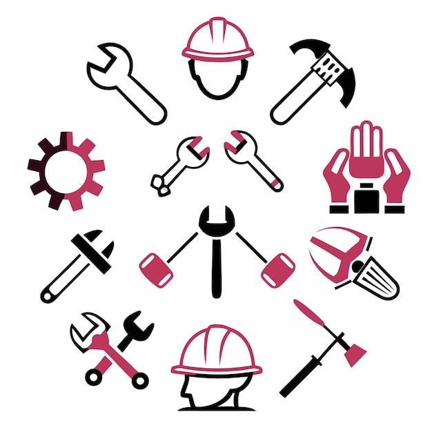 Construction and Repair Tools Icons Set