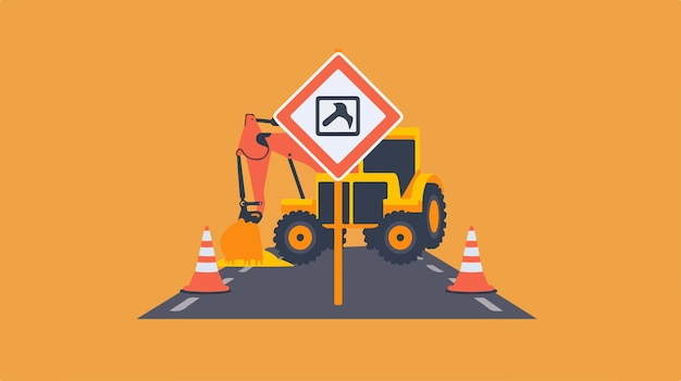 Vector under construction road sign vector design