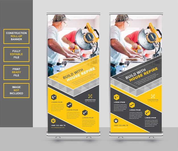 Construction rollup banner template