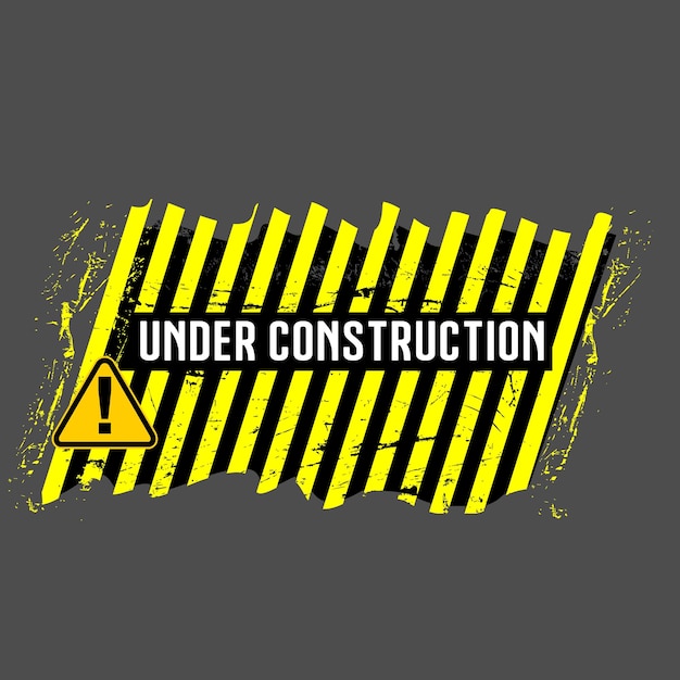 under construction sign and board background