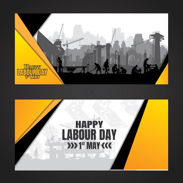 Vector construction silhouette vector background labour day background