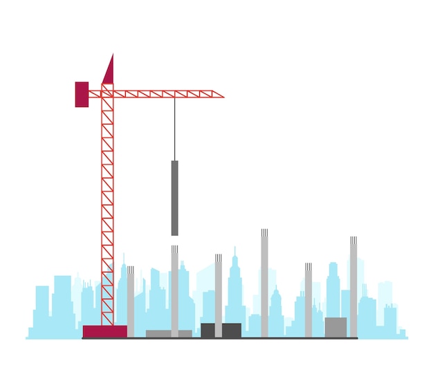 Construction site stage Multi story house construction Building process Build techniques and machines Housing development Unfinished