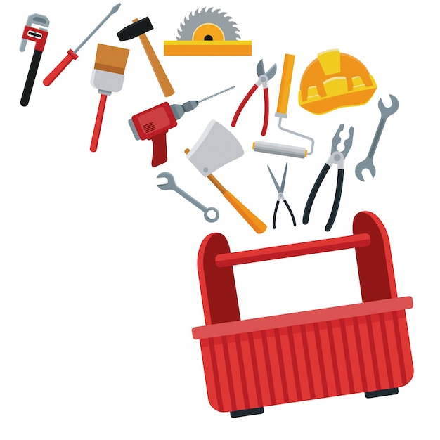 Construction toolbox service Vector Ilustration icon urban