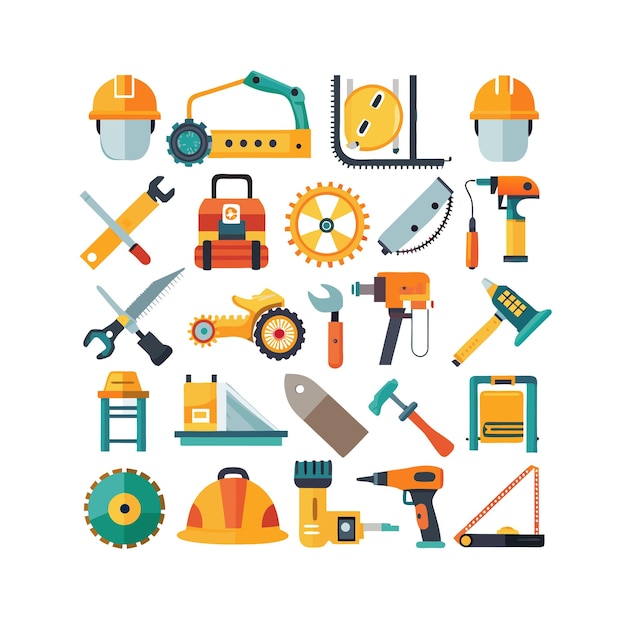 Vector construction and tools icons set