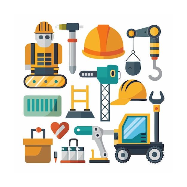 Vector construction and tools icons set