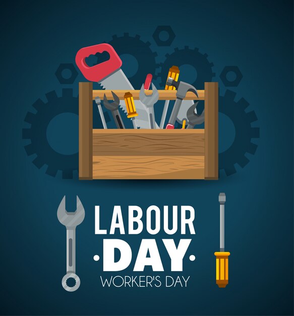 Vector construction tools to labour day celebration