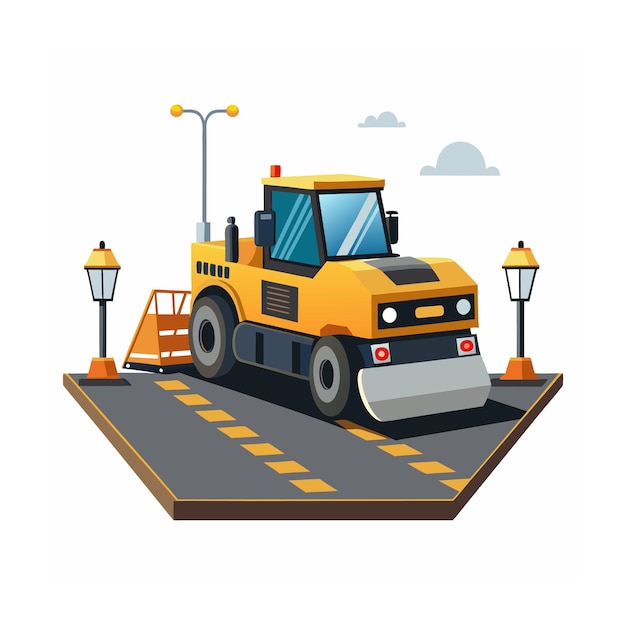 Vector construction vehicle concept illustration