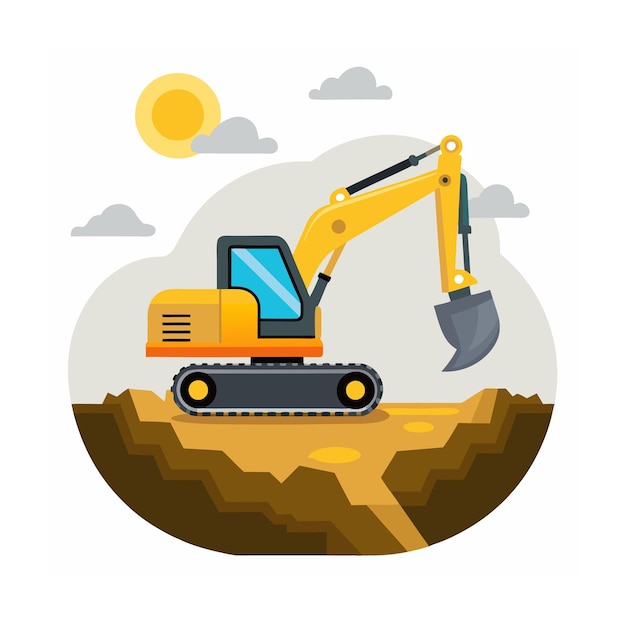 Vector construction vehicle concept illustration