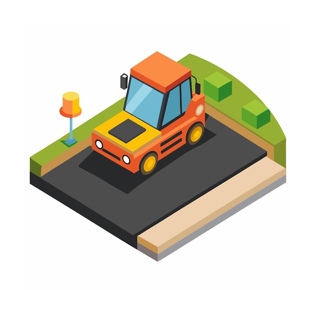 Vector construction vehicle concept illustration