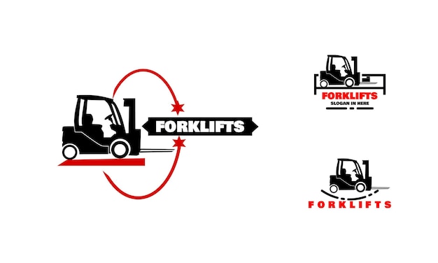 Construction Vehicle logo designs vector Forklift logo