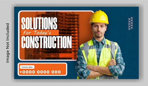 Construction Web Banner Template Design for Your Agency