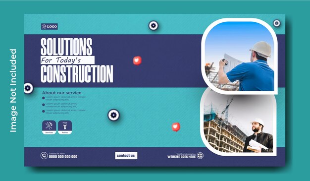 Construction Web Banner Template Design for Your Agency