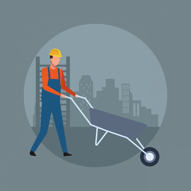 Vector construction worker avatar