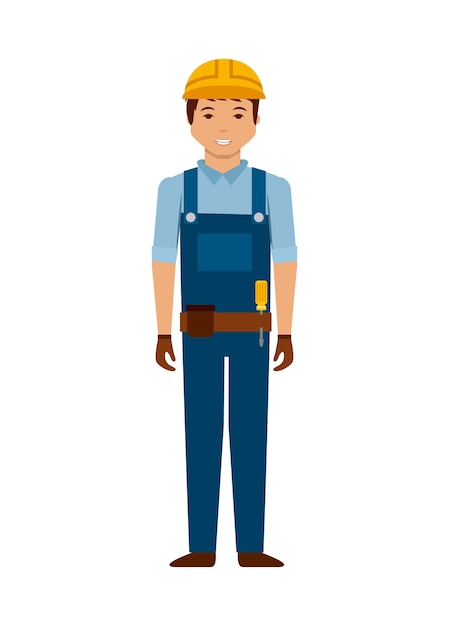 construction worker cartoon icon