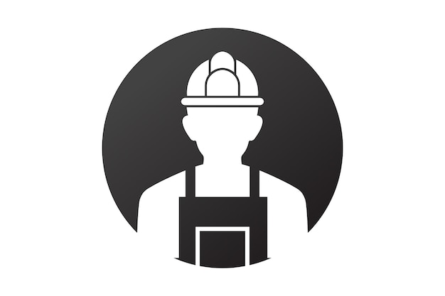 Construction Worker logo design icon template