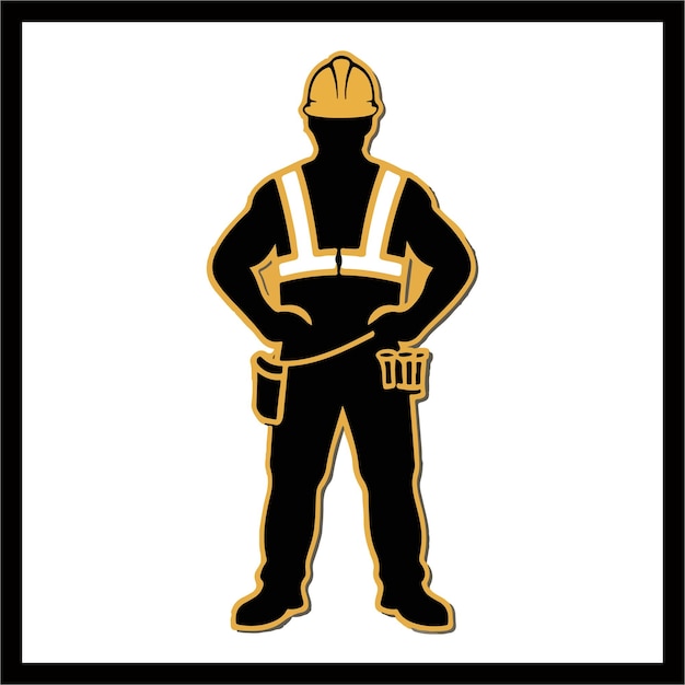 construction worker silhouette vector image