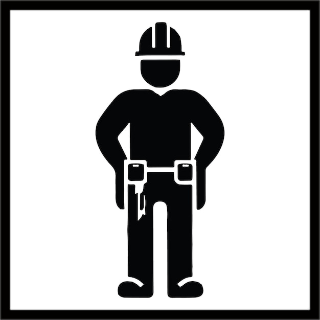 construction worker silhouette vector image