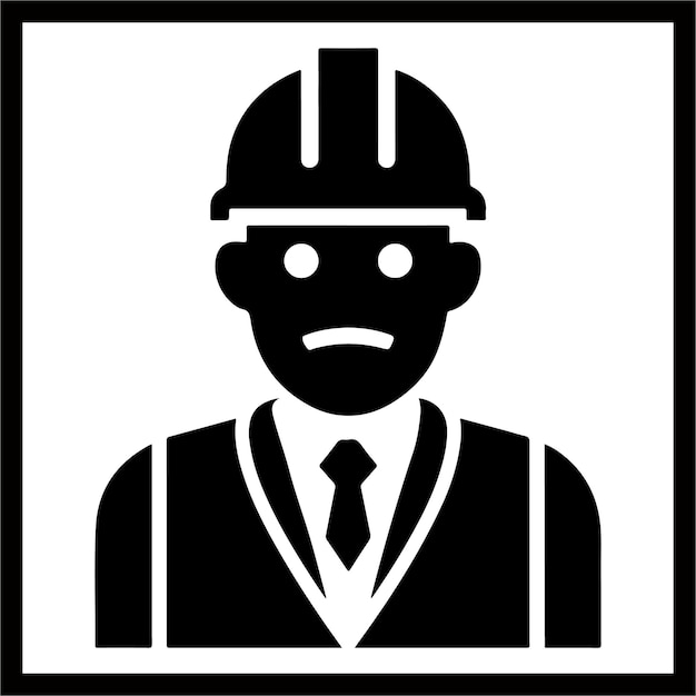 Construction Worker with Hard Hat silhouette vector image