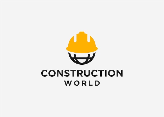 construction world logo design vector illustration