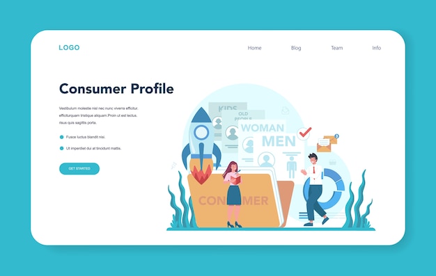 Consumer profile web banner or landing page