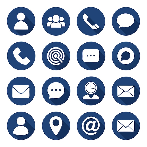 Contact Icon Set Collection Vector Illustration