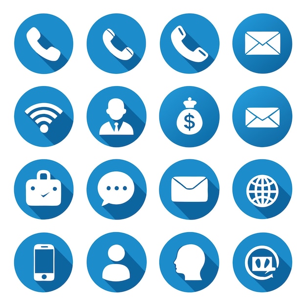 Contact Icon Set Collection Vector Illustration