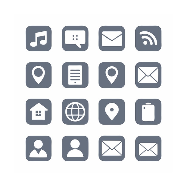 Contact Icon Set Collection Vector Illustration