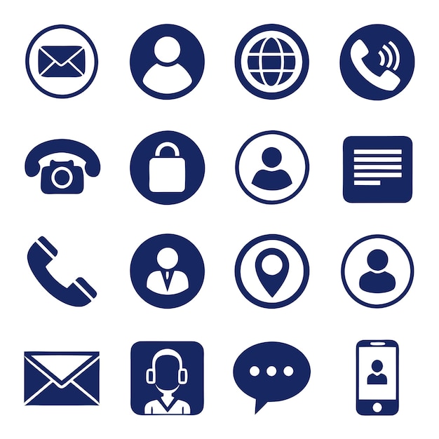 Contact Icon Set Collection Vector Illustration