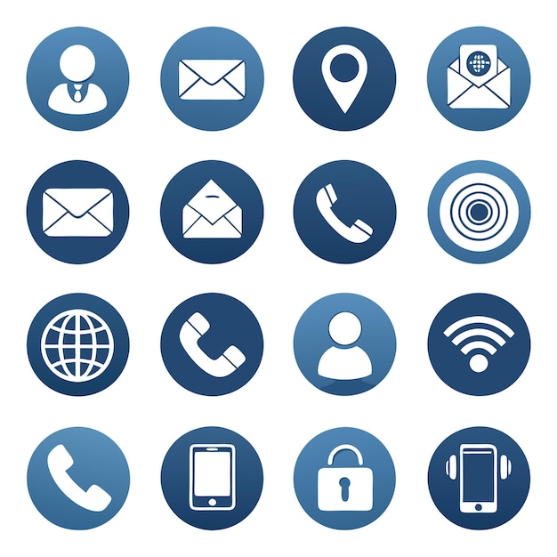 Contact Icon Set Collection Vector Illustration