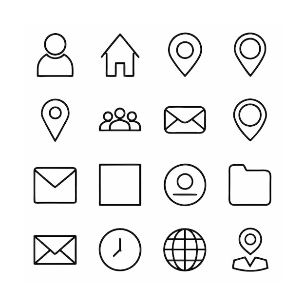 Contact Icon Set Collection Vector Illustration