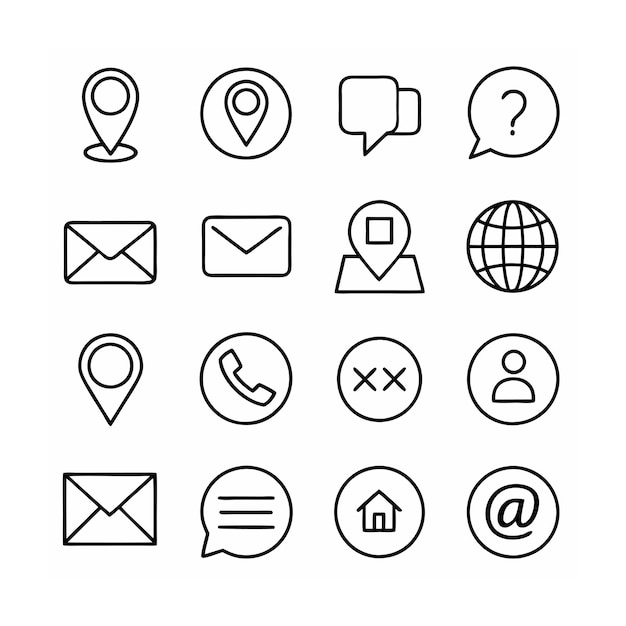 Contact Icon Set Collection Vector Illustration