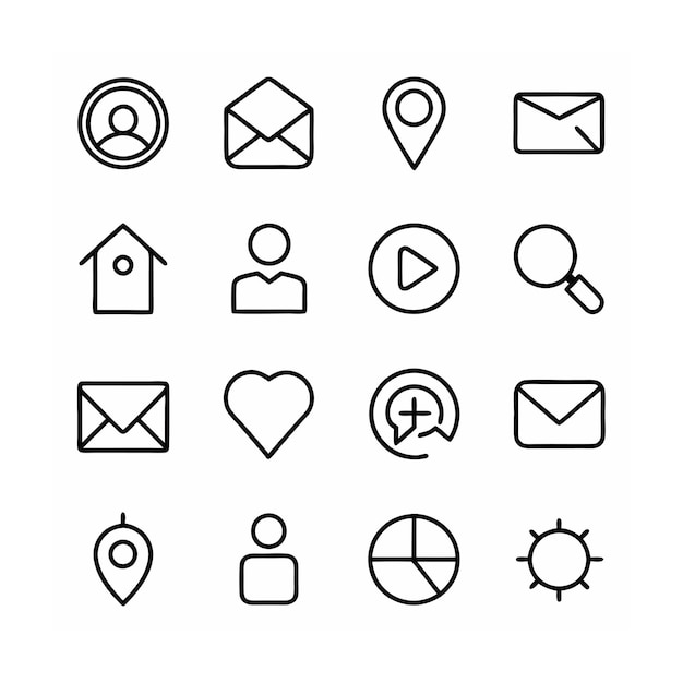 Contact Icon Set Collection Vector Illustration