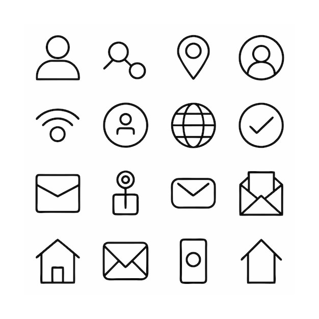 Contact Icon Set Collection Vector Illustration