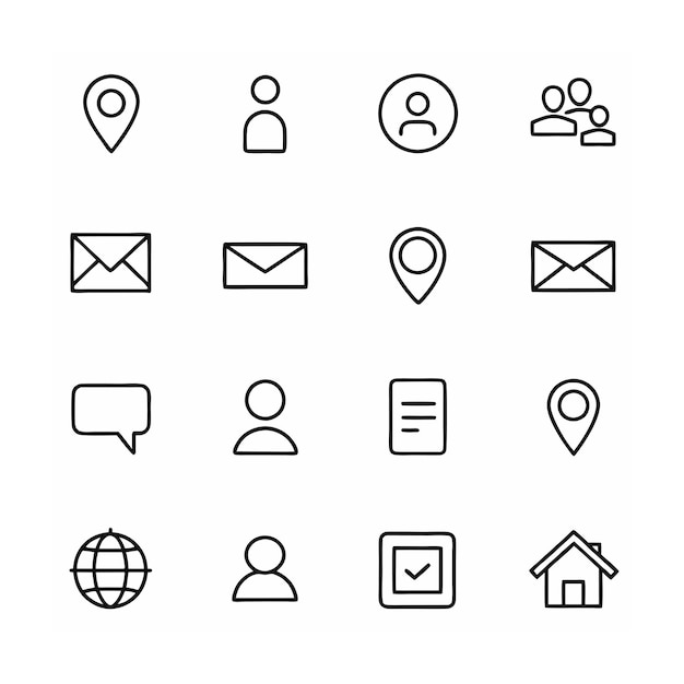 Contact Icon Set Collection Vector Illustration