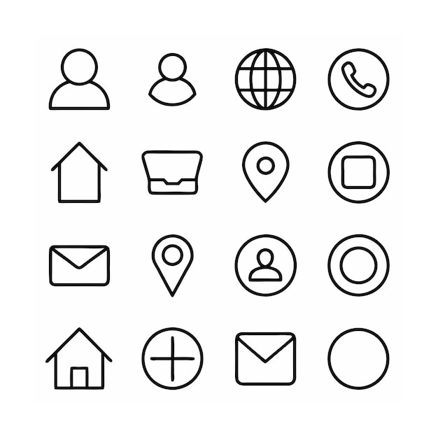 Contact Icon Set Collection Vector Illustration