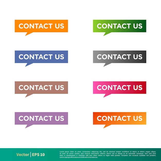 Contact Us Button Sticker Icon Vector Template Illustration Design Vector EPS 10